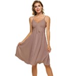 Mocha Mousse Hex Code #a47864 Sleeveless Tie Front Chiffon Dress