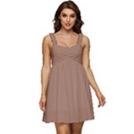 Mocha Mousse Hex Code #a47864 Ruffle Strap Babydoll Chiffon Dress