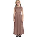 Mocha Mousse Hex Code #a47864 Kids  Satin Sleeveless Maxi Dress