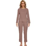 Mocha Mousse Hex Code #a47864 Womens  Long Sleeve Lightweight Pajamas Set
