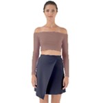 Mocha Mousse Hex Code #a47864 Long Sleeve Off Shoulder Crop Top