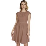 Mocha Mousse Hex Code #a47864 Cap Sleeve High Waist Dress