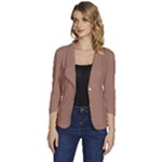 Mocha Mousse Hex Code #a47864 Women s One-Button 3/4 Sleeve Short Jacket