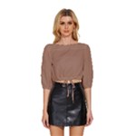 Mocha Mousse Hex Code #a47864 Mid Sleeve Drawstring Hem Top