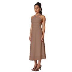 Sleeveless Cross Front Cocktail Midi Chiffon Dress 