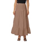 Mocha Mousse Hex Code #a47864 Tiered Ruffle Maxi Skirt