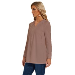 Long Sleeve Drawstring Hooded Top 