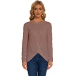 Mocha Mousse Hex Code #a47864 Long Sleeve Crew Neck Pullover Top