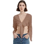 Mocha Mousse Hex Code #a47864 Trumpet Sleeve Cropped Top