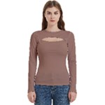 Mocha Mousse Hex Code #a47864 Women s Cut Out Long Sleeve T-Shirt