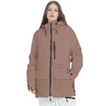 Mocha Mousse Hex Code #a47864 Women s Multi Pockets Zip Ski and Snowboard Waterproof Breathable Jacket