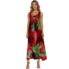 V-Neck Sleeveless Wide Leg Pants Overalls 