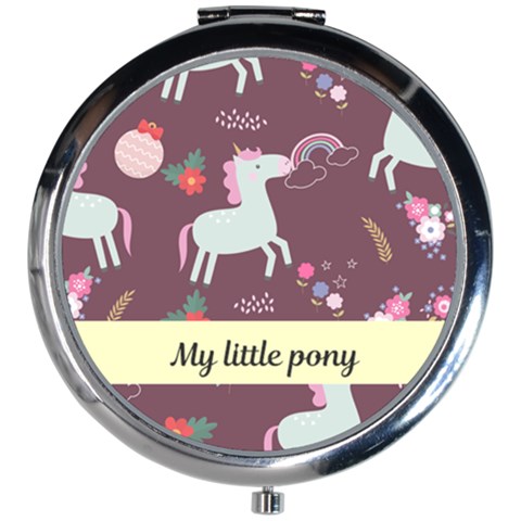 Cartoon Unicorn Mini Round Mirror from ArtsNow.com