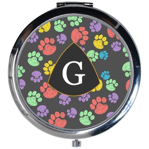 Pet Pattern Monogram Letter Mini Round Mirror from ArtsNow.com