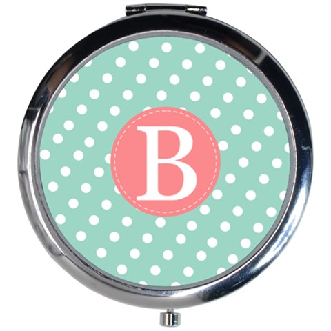 Dot Pattern Initial Mini Round Mirror from ArtsNow.com