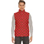 Holiday Plaid Christmas Tartan  Men s High Neck Button Up Puffer Vest