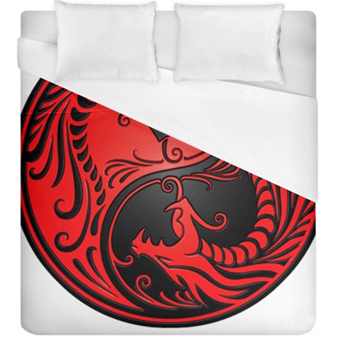Red Yin Yang Dragons Duvet Cover (King Size) from ArtsNow.com
