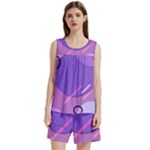 Colorful Labstract Wallpaper Theme Sleeveless Cozy Lounge Set 