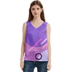 Colorful Labstract Wallpaper Theme Women s V-Neck Sleeveless Satin Top