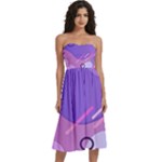 Colorful Labstract Wallpaper Theme Knee-Length Strapless Bra Top Dress
