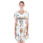 Bluey, Bluey merch, Bluey pattern, Bluey Bluey, bingo, Bluey design, bluey dog Short Sleeve V-neck Flare Dress Bluey, Bluey merch, Bluey pattern, Bluey Bluey, bingo, Bluey design, bluey dog Short Sleeve V-neck Flare Dress