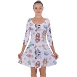 Bluey, Bluey merch, Bluey pattern, Bluey Bluey, bingo, Bluey design, bluey dog Quarter Sleeve Skater Dress Bluey, Bluey merch, Bluey pattern, Bluey Bluey, bingo, Bluey design, bluey dog Quarter Sleeve Skater Dress