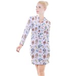 Bluey, Bluey merch, Bluey pattern, Bluey Bluey, bingo, Bluey design, bluey dog Button Long Sleeve Dress Bluey, Bluey merch, Bluey pattern, Bluey Bluey, bingo, Bluey design, bluey dog Button Long Sleeve Dress