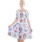 Bluey, Bluey merch, Bluey pattern, Bluey Bluey, bingo, Bluey design, bluey dog Quarter Sleeve A-Line Dress With Pockets Bluey, Bluey merch, Bluey pattern, Bluey Bluey, bingo, Bluey design, bluey dog Quarter Sleeve A-Line Dress With Pockets