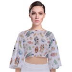 Bluey, Bluey merch, Bluey pattern, Bluey Bluey, bingo, Bluey design, bluey dog Tie Back Butterfly Sleeve Chiffon Top Bluey, Bluey merch, Bluey pattern, Bluey Bluey, bingo, Bluey design, bluey dog Tie Back Butterfly Sleeve Chiffon Top