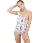 Bluey, Bluey merch, Bluey pattern, Bluey Bluey, bingo, Bluey design, bluey dog Frilly One Shoulder Swimsuit Bluey, Bluey merch, Bluey pattern, Bluey Bluey, bingo, Bluey design, bluey dog Frilly One Shoulder Swimsuit