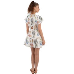 Flutter Sleeve Wrap Dress 