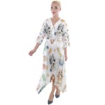 Bluey, Bluey merch, Bluey pattern, Bluey Bluey, bingo, Bluey design, bluey dog Quarter Sleeve Wrap Front Maxi Dress Bluey, Bluey merch, Bluey pattern, Bluey Bluey, bingo, Bluey design, bluey dog Quarter Sleeve Wrap Front Maxi Dress