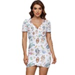 Bluey, Bluey merch, Bluey pattern, Bluey Bluey, bingo, Bluey design, bluey dog Low Cut Cap Sleeve Mini Dress Bluey, Bluey merch, Bluey pattern, Bluey Bluey, bingo, Bluey design, bluey dog Low Cut Cap Sleeve Mini Dress