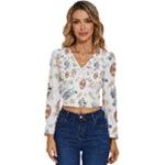 Bluey, Bluey merch, Bluey pattern, Bluey Bluey, bingo, Bluey design, bluey dog Long Sleeve V-Neck Top Bluey, Bluey merch, Bluey pattern, Bluey Bluey, bingo, Bluey design, bluey dog Long Sleeve V-Neck Top