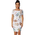 Bluey, Bluey merch, Bluey pattern, Bluey Bluey, bingo, Bluey design, bluey dog Fitted Knot Split End Bodycon Dress Bluey, Bluey merch, Bluey pattern, Bluey Bluey, bingo, Bluey design, bluey dog Fitted Knot Split End Bodycon Dress