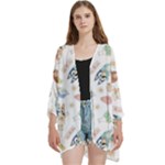 Bluey, Bluey merch, Bluey pattern, Bluey Bluey, bingo, Bluey design, bluey dog Open Front 3/4 Sleeve Batwing Chiffon Cardigan Kimono Bluey, Bluey merch, Bluey pattern, Bluey Bluey, bingo, Bluey design, bluey dog Open Front 3/4 Sleeve Batwing Chiffon Cardigan Kimono