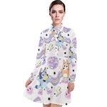 Bluey, Bluey merch, Bluey pattern, Bluey Bluey, bingo, Bluey design, bluey dog Long Sleeve Chiffon Shirt Dress Bluey, Bluey merch, Bluey pattern, Bluey Bluey, bingo, Bluey design, bluey dog Long Sleeve Chiffon Shirt Dress