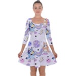 Bluey, Bluey merch, Bluey pattern, Bluey Bluey, bingo, Bluey design, bluey dog Quarter Sleeve Skater Dress Bluey, Bluey merch, Bluey pattern, Bluey Bluey, bingo, Bluey design, bluey dog Quarter Sleeve Skater Dress