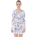 Bluey, Bluey merch, Bluey pattern, Bluey Bluey, bingo, Bluey design, bluey dog V-neck Bodycon Long Sleeve Dress Bluey, Bluey merch, Bluey pattern, Bluey Bluey, bingo, Bluey design, bluey dog V-neck Bodycon Long Sleeve Dress