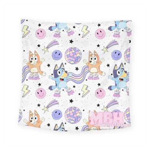 Bluey, Bluey merch, Bluey pattern, Bluey Bluey, bingo, Bluey design, bluey dog Square Tapestry (Small) from ArtsNow.com