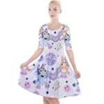 Bluey, Bluey merch, Bluey pattern, Bluey Bluey, bingo, Bluey design, bluey dog Quarter Sleeve A-Line Dress With Pockets Bluey, Bluey merch, Bluey pattern, Bluey Bluey, bingo, Bluey design, bluey dog Quarter Sleeve A-Line Dress With Pockets