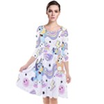 Bluey, Bluey merch, Bluey pattern, Bluey Bluey, bingo, Bluey design, bluey dog Quarter Sleeve Waist Band Dress Bluey, Bluey merch, Bluey pattern, Bluey Bluey, bingo, Bluey design, bluey dog Quarter Sleeve Waist Band Dress