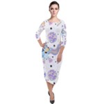 Bluey, Bluey merch, Bluey pattern, Bluey Bluey, bingo, Bluey design, bluey dog Quarter Sleeve Midi Velour Bodycon Dress Bluey, Bluey merch, Bluey pattern, Bluey Bluey, bingo, Bluey design, bluey dog Quarter Sleeve Midi Velour Bodycon Dress