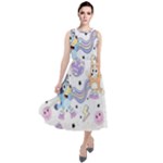 Bluey, Bluey merch, Bluey pattern, Bluey Bluey, bingo, Bluey design, bluey dog Round Neck Boho Dress Bluey, Bluey merch, Bluey pattern, Bluey Bluey, bingo, Bluey design, bluey dog Round Neck Boho Dress