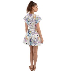 Flutter Sleeve Wrap Dress 