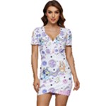 Bluey, Bluey merch, Bluey pattern, Bluey Bluey, bingo, Bluey design, bluey dog Low Cut Cap Sleeve Mini Dress Bluey, Bluey merch, Bluey pattern, Bluey Bluey, bingo, Bluey design, bluey dog Low Cut Cap Sleeve Mini Dress