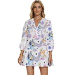 Bluey, Bluey merch, Bluey pattern, Bluey Bluey, bingo, Bluey design, bluey dog V-Neck Placket Mini Dress Bluey, Bluey merch, Bluey pattern, Bluey Bluey, bingo, Bluey design, bluey dog V-Neck Placket Mini Dress