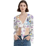 Bluey, Bluey merch, Bluey pattern, Bluey Bluey, bingo, Bluey design, bluey dog Trumpet Sleeve Cropped Top Bluey, Bluey merch, Bluey pattern, Bluey Bluey, bingo, Bluey design, bluey dog Trumpet Sleeve Cropped Top