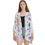 Bluey, Bluey merch, Bluey pattern, Bluey Bluey, bingo, Bluey design, bluey dog Open Front 3/4 Sleeve Batwing Chiffon Cardigan Kimono Bluey, Bluey merch, Bluey pattern, Bluey Bluey, bingo, Bluey design, bluey dog Open Front 3/4 Sleeve Batwing Chiffon Cardigan Kimono