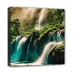 Waterfall Rocks Jungle Forest Mini Canvas 8  x 8  (Stretched)